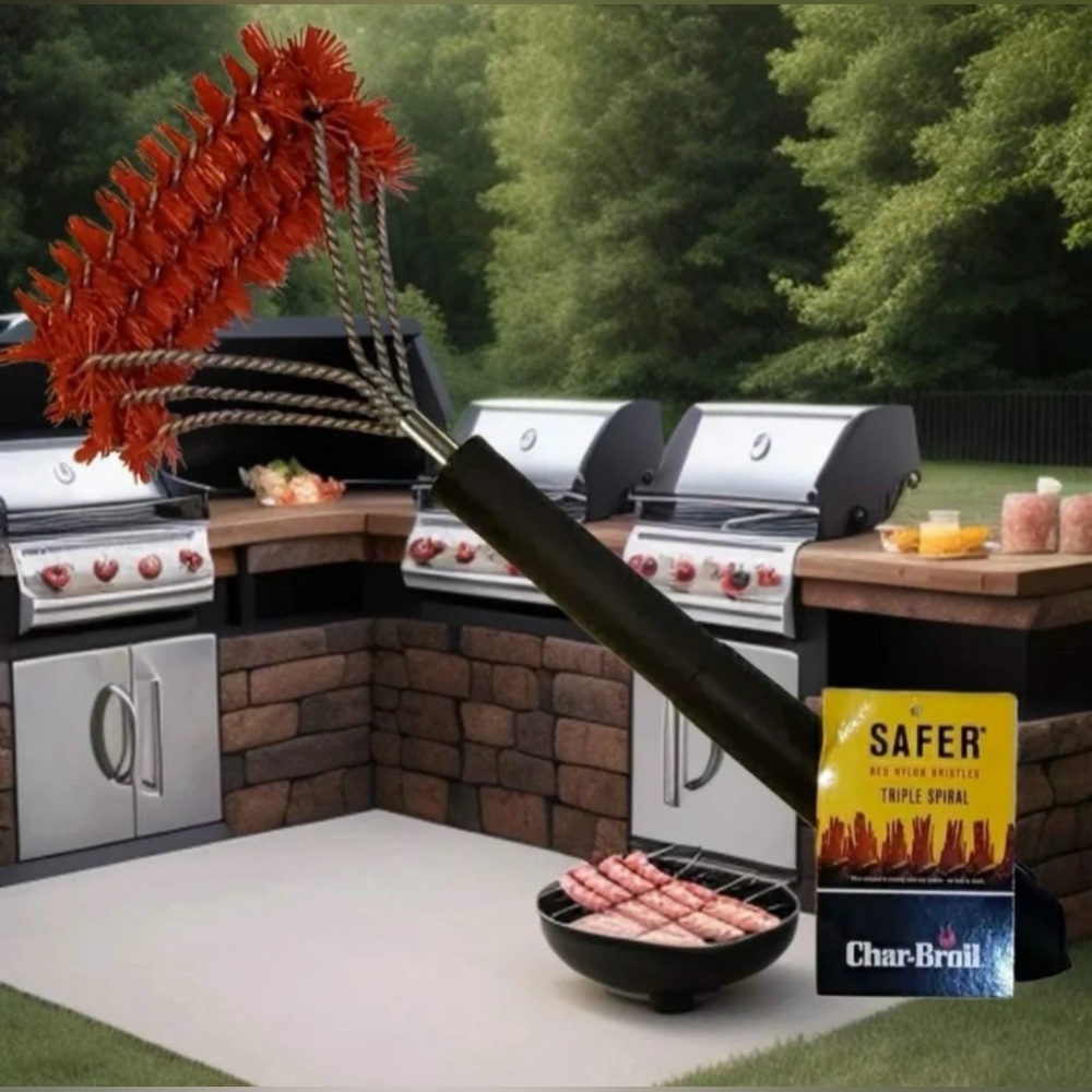 Char-Broil BBQ Triple Nylon Spiral Grill Brush